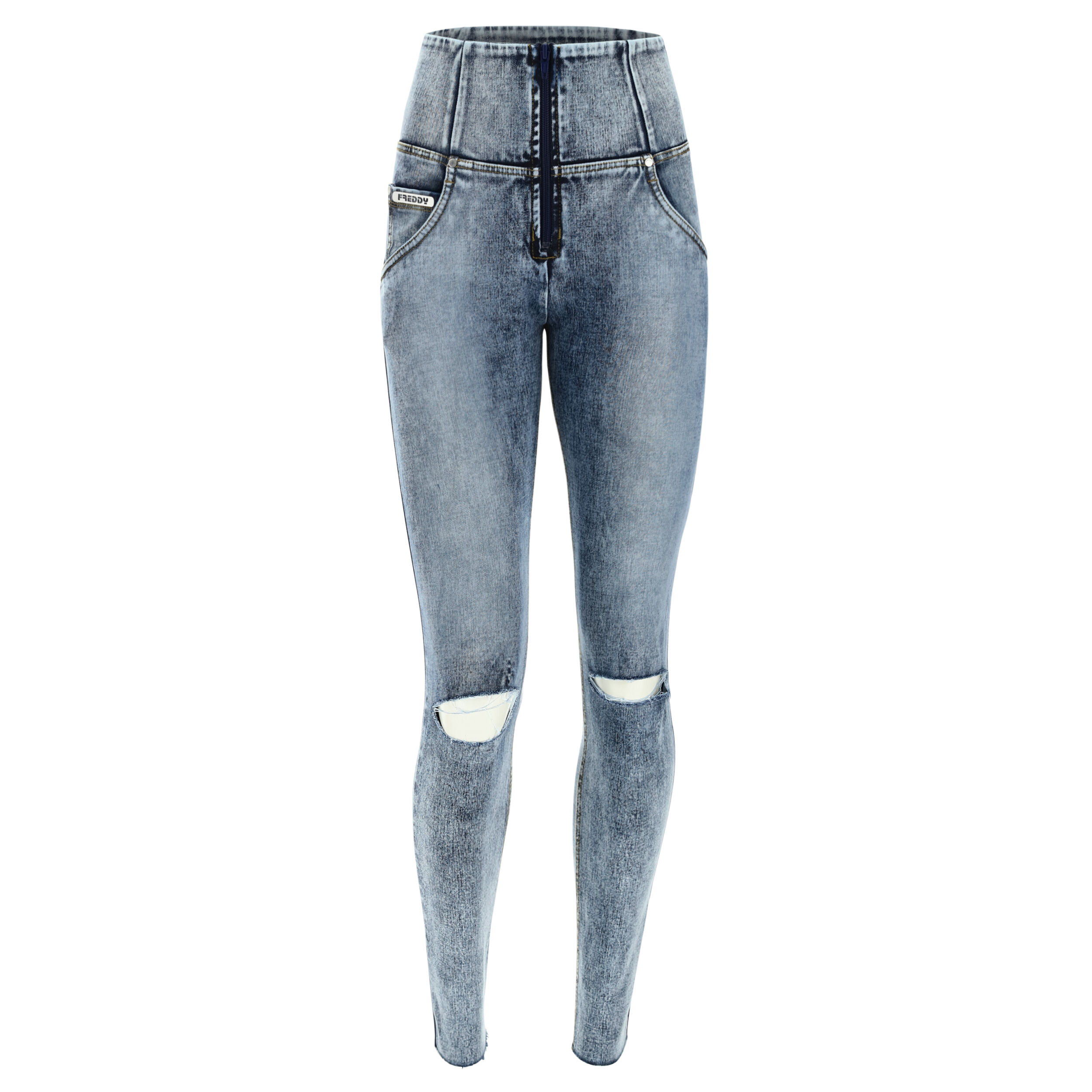 Freddy Jeans push up WR.UP® vita alta superskinny denim navetta marble e strappi Jeans Slavato-Cuciture Gialle Donna Xxs