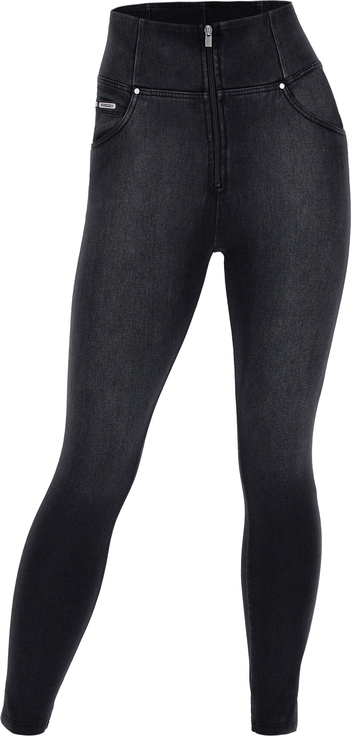 Freddy Jeans push up WR.UP® 7/8 curvy vita alta denim effetto used Jeans Nero-Cuciture In Tono Donna Extra Large