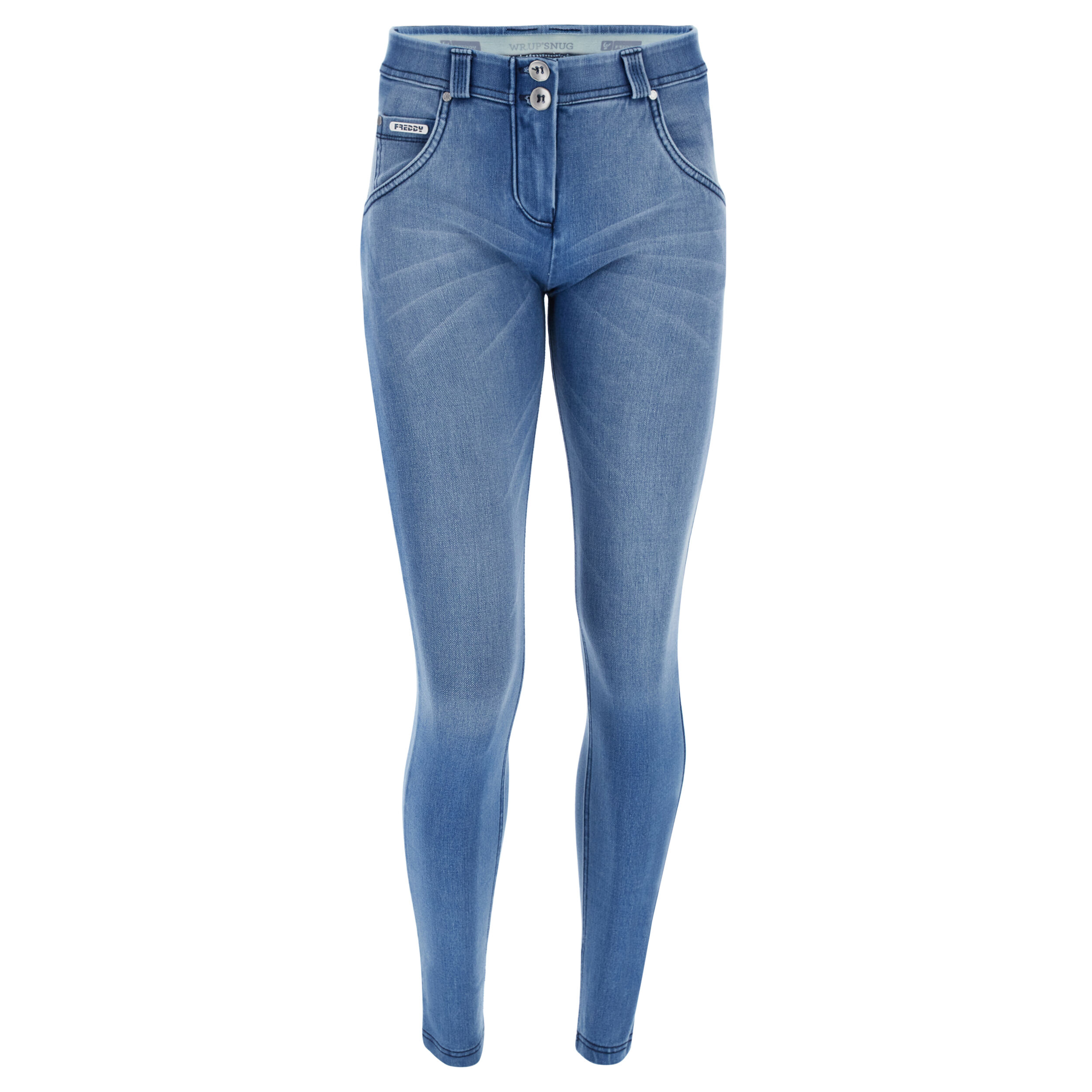 Freddy Jeans WR.UP® superskinny in denim navetta ecosostenibile effetto used Light Blue-Seams On Tone Donna Extra Small