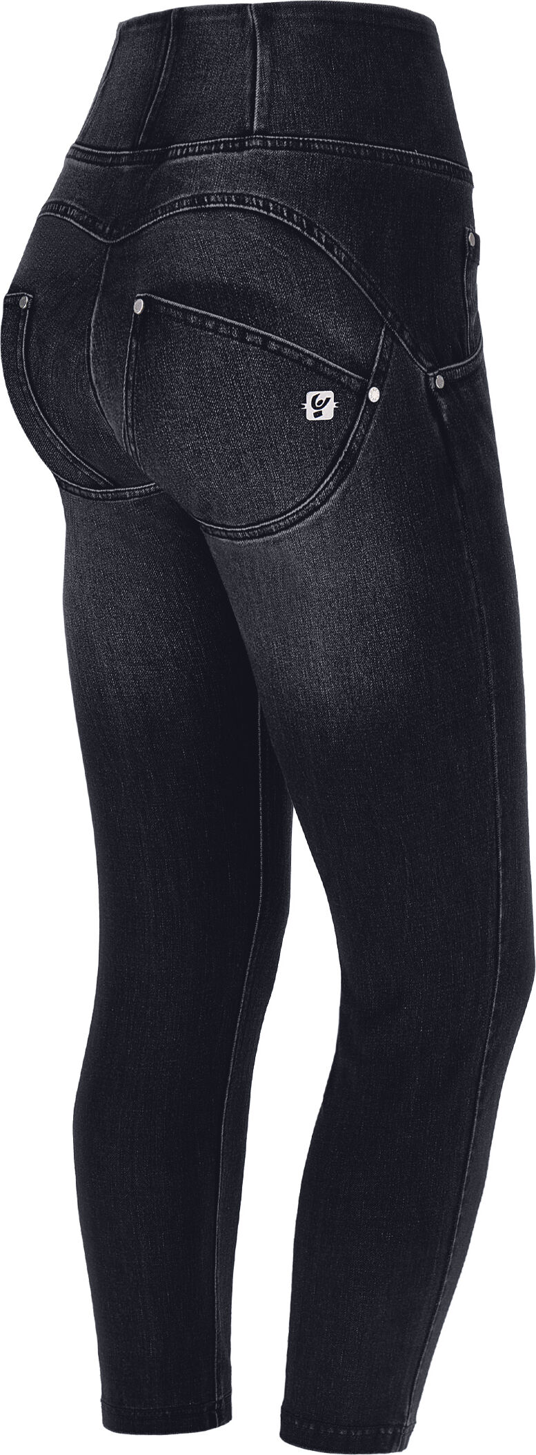 Freddy Jeans push up WR.UP® 7/8 superskinny vita alta con strappi Jeans Nero-Cuciture In Tono Donna Extra Large