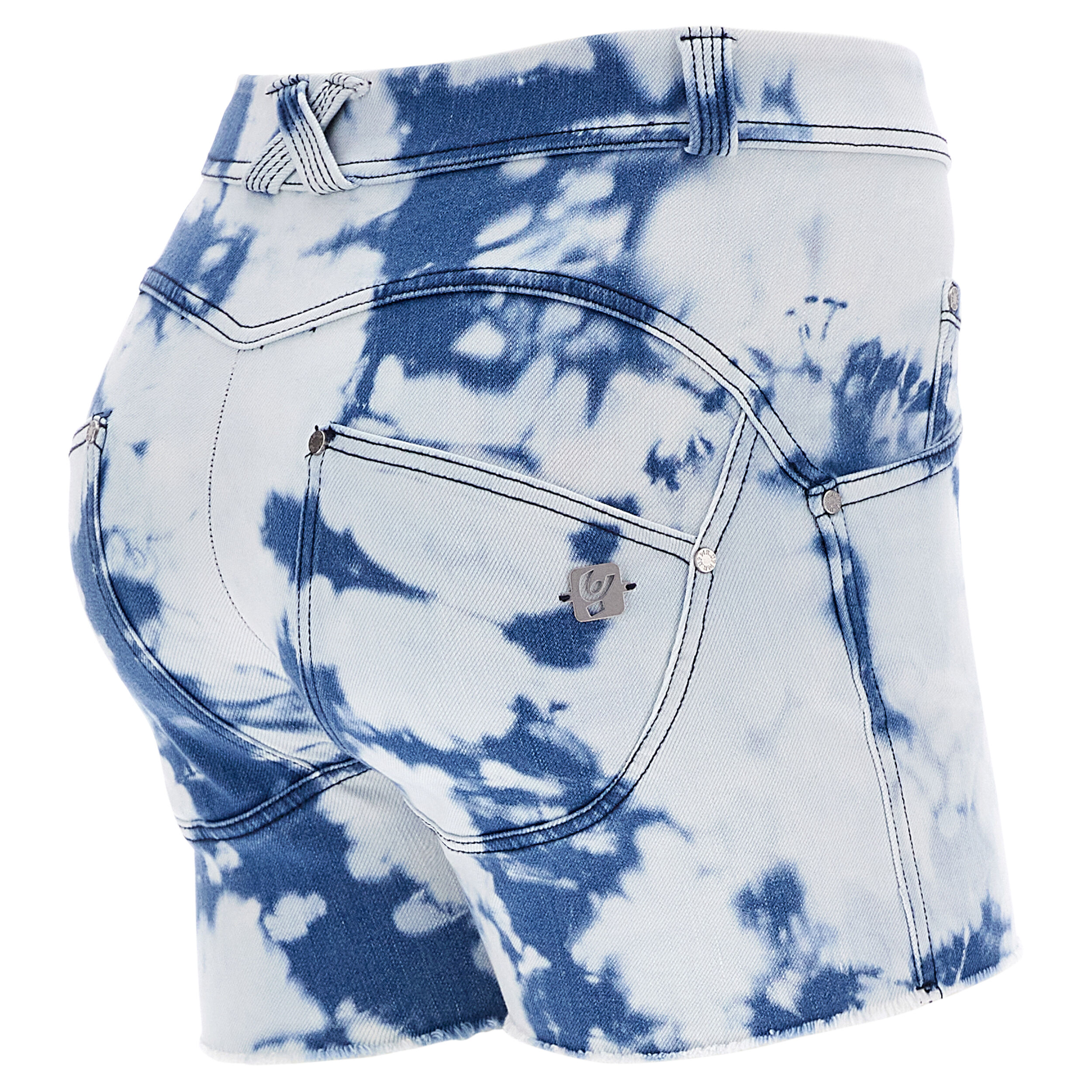Freddy Jeans shorts push up WR.UP® in denim ecologico tie dye Denim Bleach+Dyed Color-Blue Donna Large