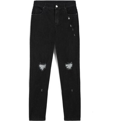 Freddy Jeans skinny vita regular in denim distressed sostenibile Jeans Nero-Cuciture In Tono Donna Large Freddy Jeans skinny vita regular in denim distressed sostenibile Jeans Nero-Cuciture In Tono Donna Large