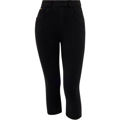 Freddy Pantaloni capri effetto denim con 5 tasche Jeans Nero-Cuciture In Tono Donna Small Freddy Pantaloni capri effetto denim con 5 tasche Jeans Nero-Cuciture In Tono Donna Small