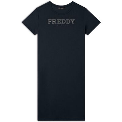 Freddy Vestito in jersey con perline dorate Dark Sapphire Donna Extra Small Freddy Vestito in jersey con perline dorate Dark Sapphire Donna Extra Small