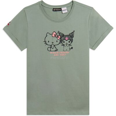 Freddy T-shirt Hello Kitty & Kuromi con stampa frontale Iceberg Green Donna Extra Small Freddy T-shirt Hello Kitty & Kuromi con stampa frontale Iceberg Green Donna Extra Small