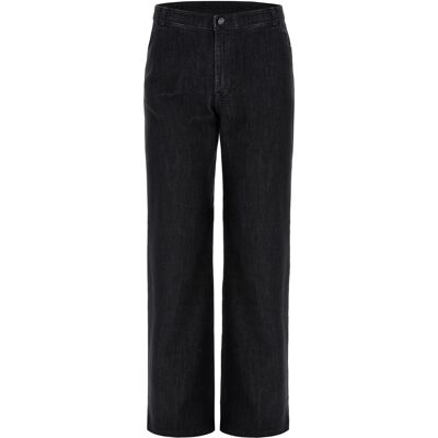 Freddy Jeans vita regular e gamba ampia con cuciture centro gamba Jeans Nero-Cuciture In Tono Donna Xxs Freddy Jeans vita regular e gamba ampia con cuciture centro gamba Jeans Nero-Cuciture In Tono Donna Xxs