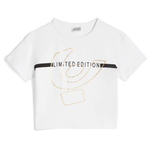 Freddy T-shirt da bambina corta in vita con maxi logo sul fronte Bianco Junior 3 Anni