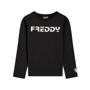 Freddy T-shirt bambina manica lunga con logo a contrasto Black Junior 4 Anni