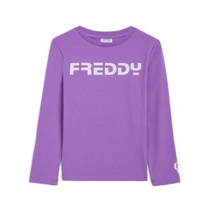 Freddy T-shirt bambina manica lunga con logo a contrasto Viola Junior 6 Anni
