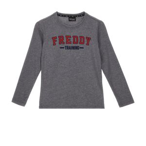 Freddy T-shirt manica lunga da bambino o bambina con stampa college Mèlange Gray Junior 12 Anni