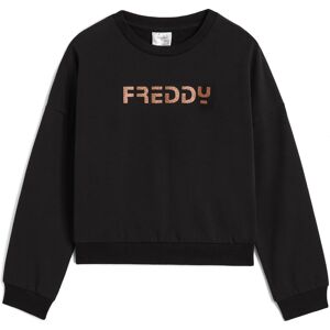 Freddy Felpa da bambina comfort fit girocollo con logo glitter Black Junior 4 Anni