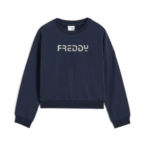 Freddy Felpa da bambina comfort fit girocollo con logo glitter Blue Junior 4 Anni