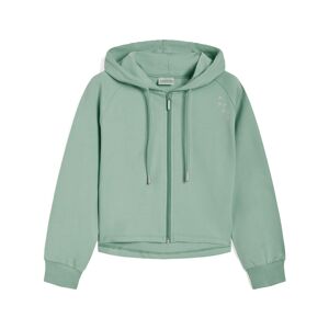 Freddy Felpa maniche raglan da bambina con zip e cappuccio Verde Militare Junior 6 Anni