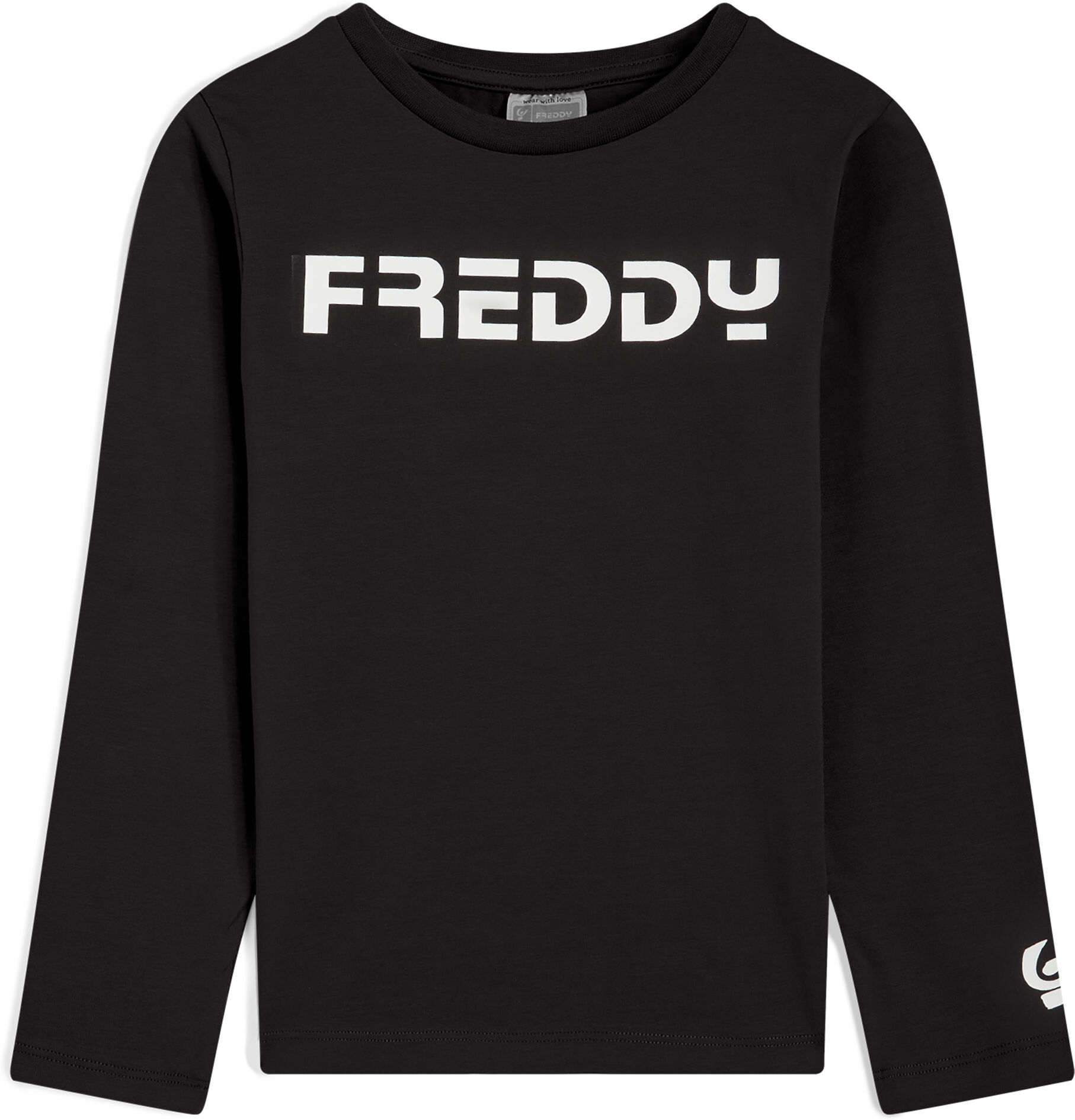 Freddy T-shirt bambina manica lunga con logo a contrasto Black Junior 4 Anni