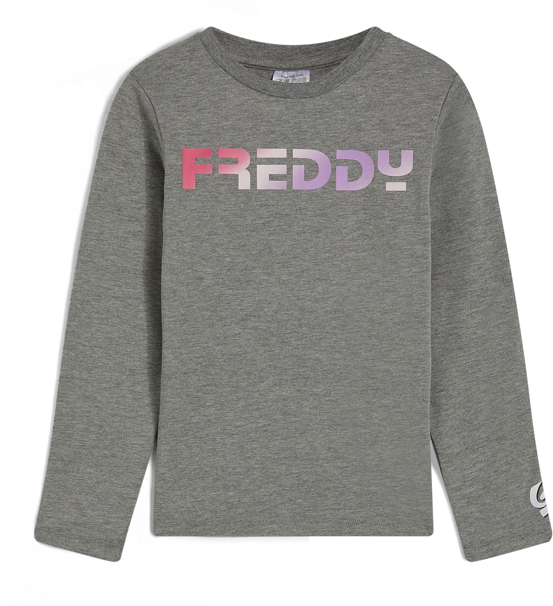 Freddy T-shirt bambina manica lunga con logo dégradé Mèlange Gray Junior 4 Anni