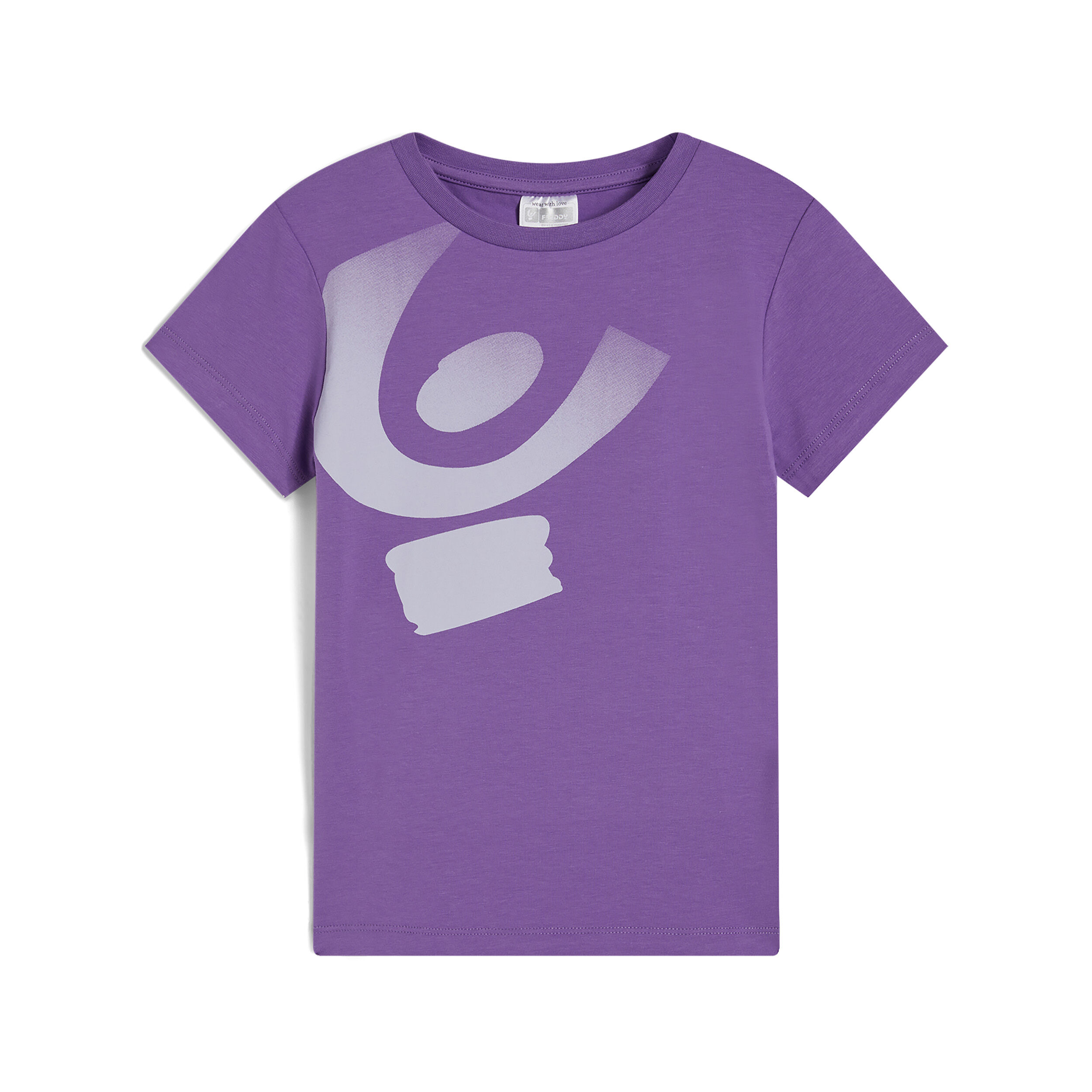 Freddy T-shirt bambina in cotone con maxi logo dégradé Viola Junior 4 Anni