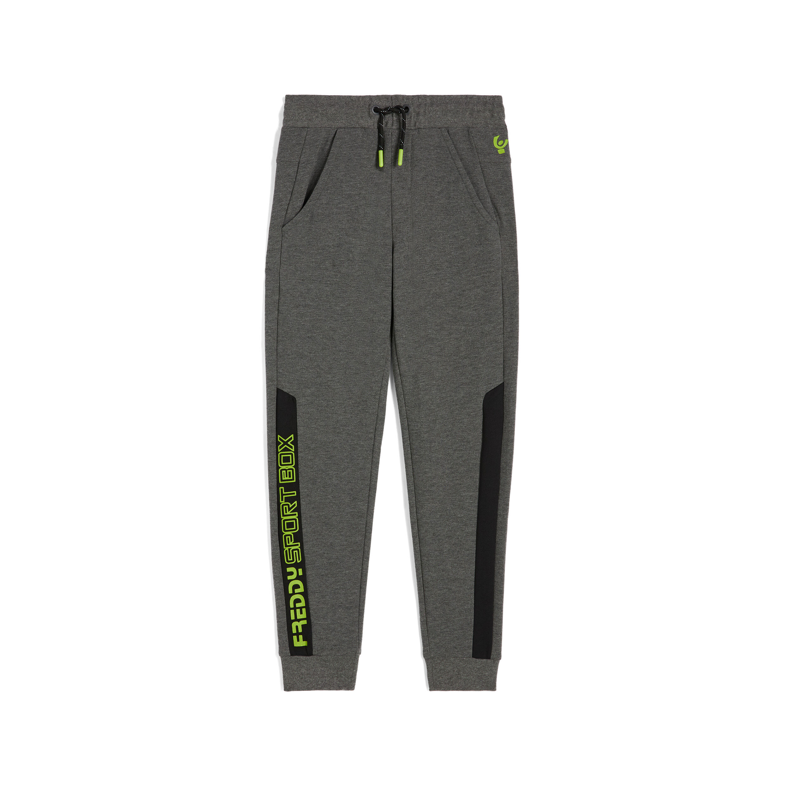 Freddy Pantaloni bambino in felpa di cotone con dettagli fluo Mèlange Gray Junior 12 Anni