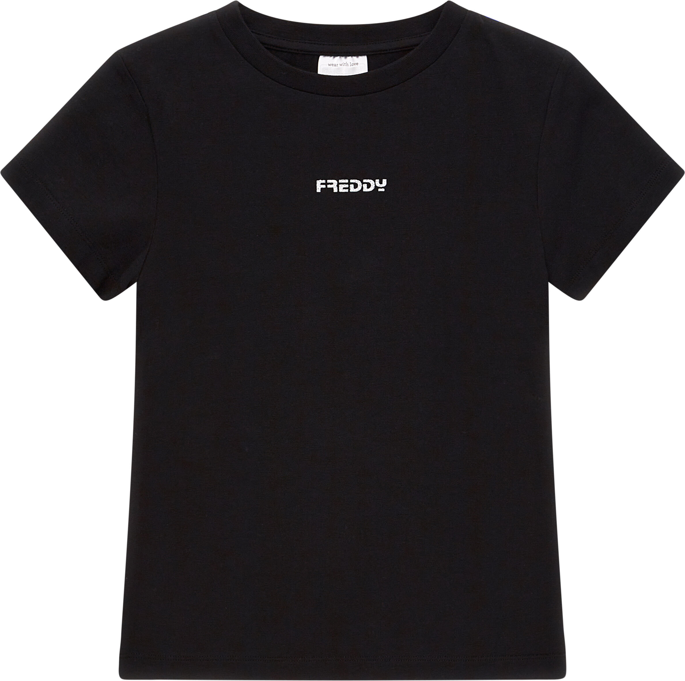 Freddy T-shirt in jersey con piccoli loghi glitter Nero Junior 6 Anni