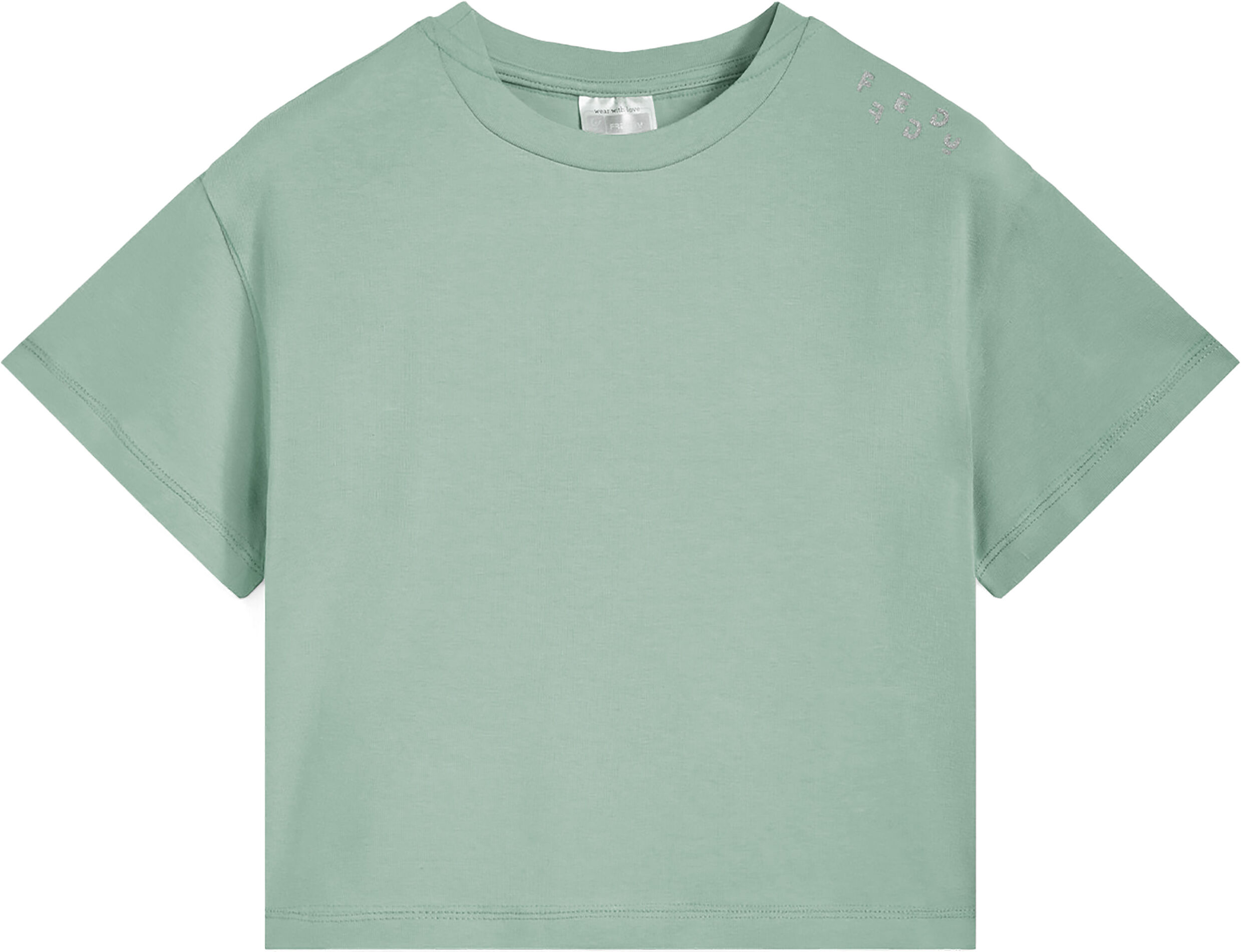 Freddy T-shirt corta da bambina con logo glitter sulla spalla Verde Militare Junior 8 Anni