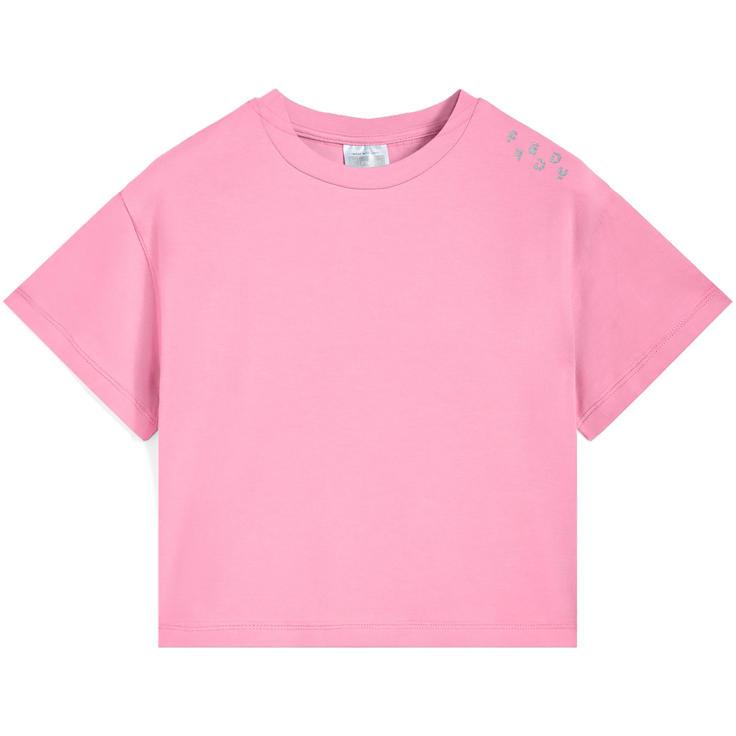 Freddy T-shirt corta da bambina con logo glitter sulla spalla Rosa Junior 6 Anni