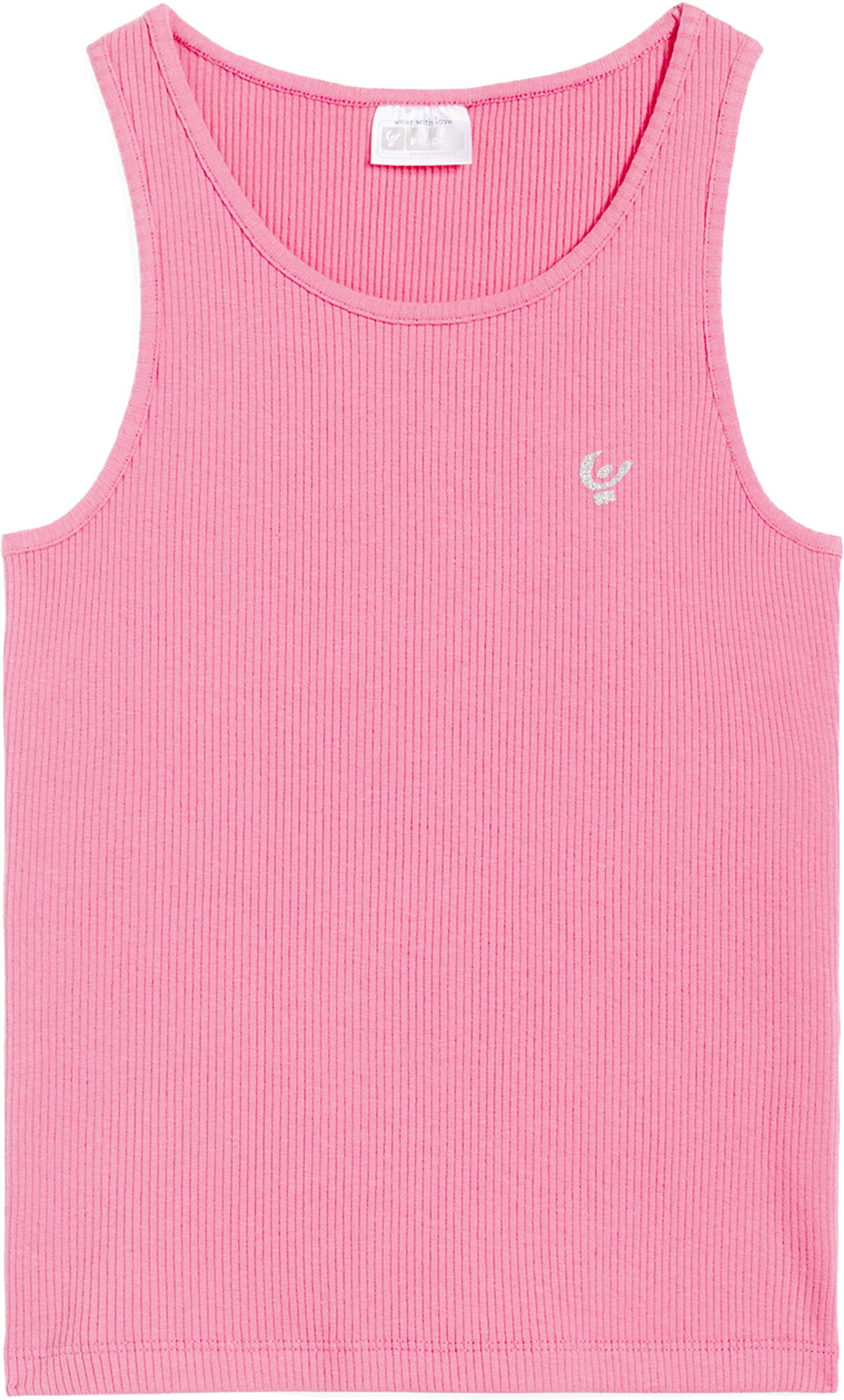 Freddy Canotta a costine da bambina con piccolo logo glitter Rosa Junior 6 Anni