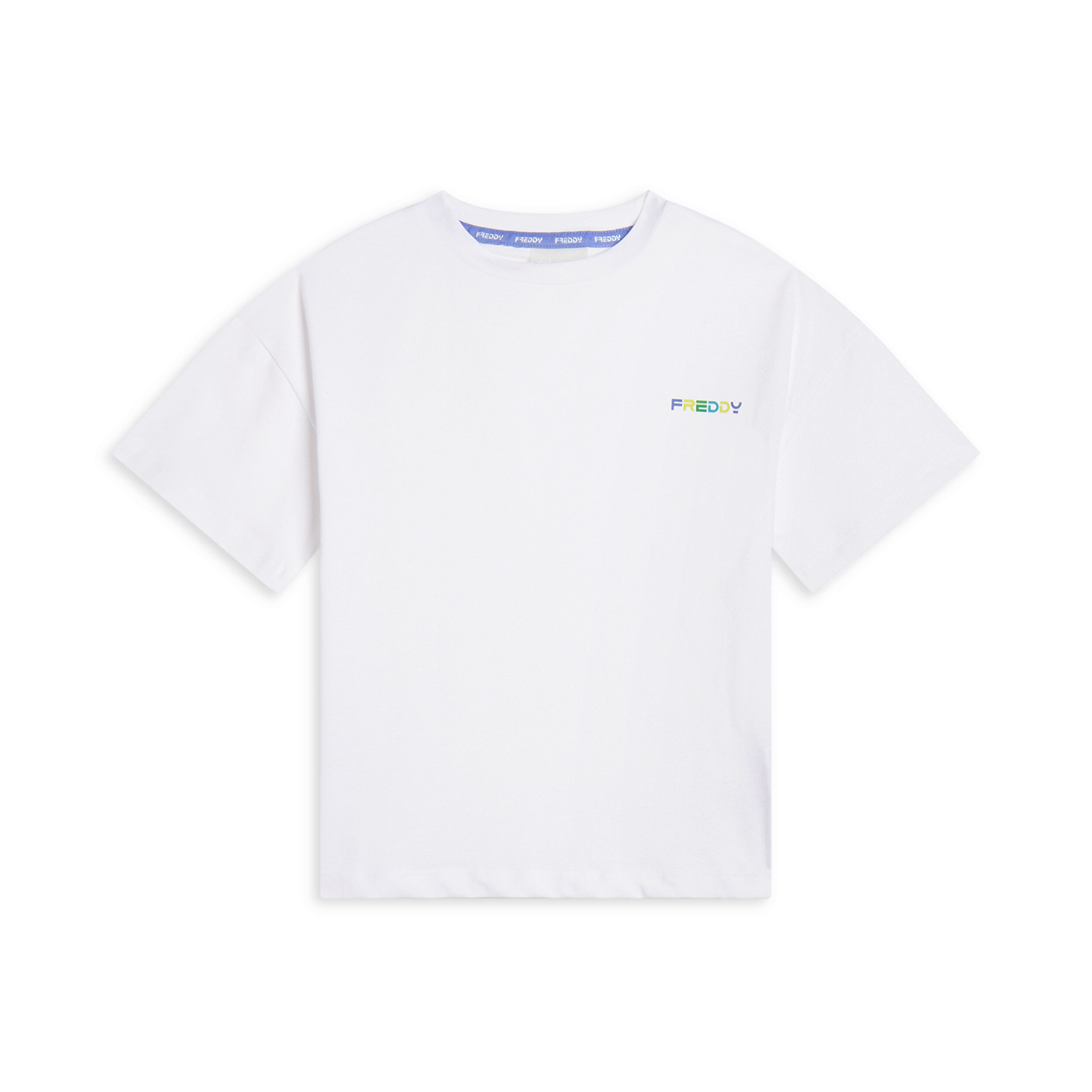 Freddy T-shirt da bambina regular fit con piccolo logo colorato Bianco Junior 6 Anni