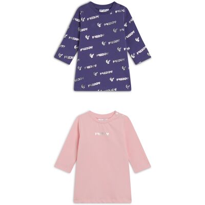 Freddy Set Neonata 2 Vestitini in Cotone Elasticizzato Rosa Junior 18 Mesi Freddy Set Neonata 2 Vestitini in Cotone Elasticizzato Rosa Junior 18 Mesi