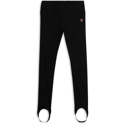 Freddy Leggings Bambina in viscosa a coste con ghette Nero Junior 10 Anni Freddy Leggings Bambina in viscosa a coste con ghette Nero Junior 10 Anni