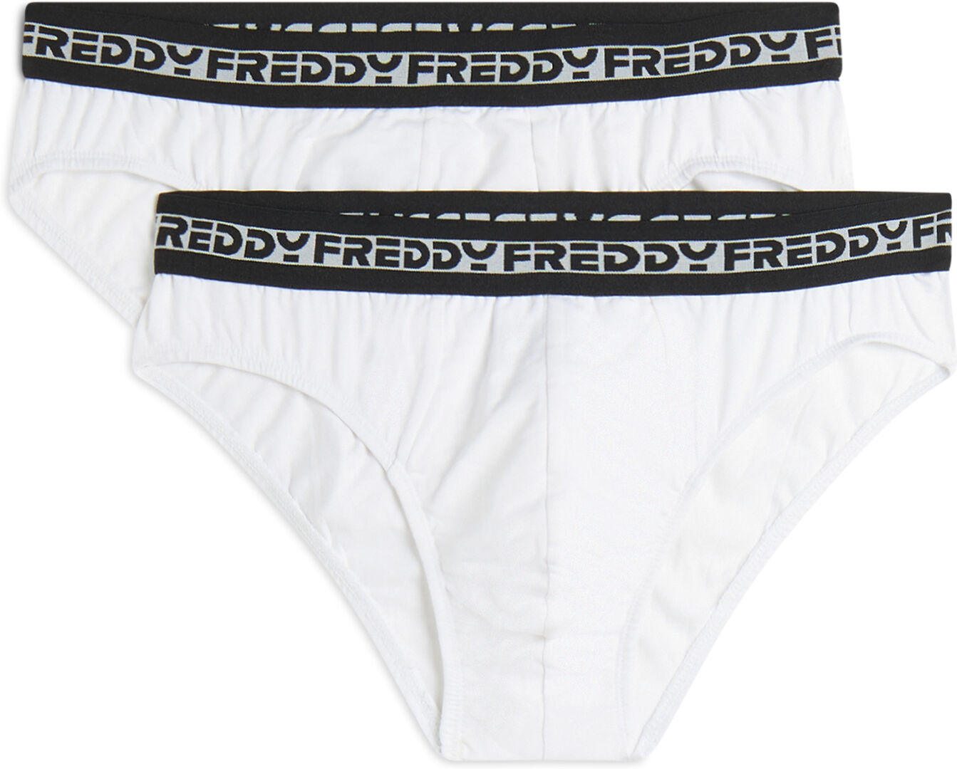 Freddy Pack 2 slip uomo con elastico jacquard logato a contrasto Bianco Uomo Medium