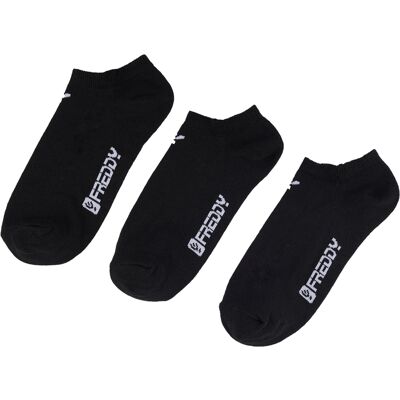 Freddy Pack 3 Calzini Fantasmino Donna in Misto Cotone Nero Donna 36/40 Freddy Pack 3 Calzini Fantasmino Donna in Misto Cotone Nero Donna 36/40