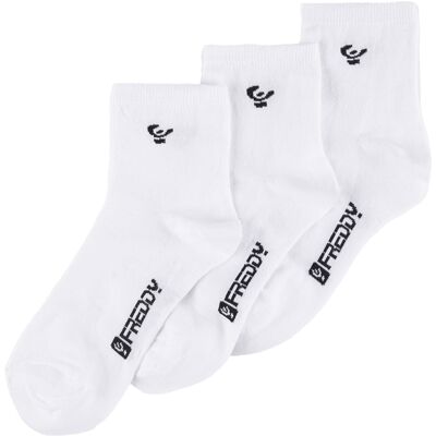 Freddy Pack 3 Calzini alla Caviglia Donna in Misto Cotone Bianco Donna 43/46 Freddy Pack 3 Calzini alla Caviglia Donna in Misto Cotone Bianco Donna 43/46