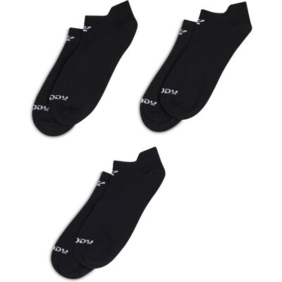 Freddy Pack 3 calzini sportivi corti con linguetta antiscivolo Black Donna 35-38 Freddy Pack 3 calzini sportivi corti con linguetta antiscivolo Black Donna 35-38