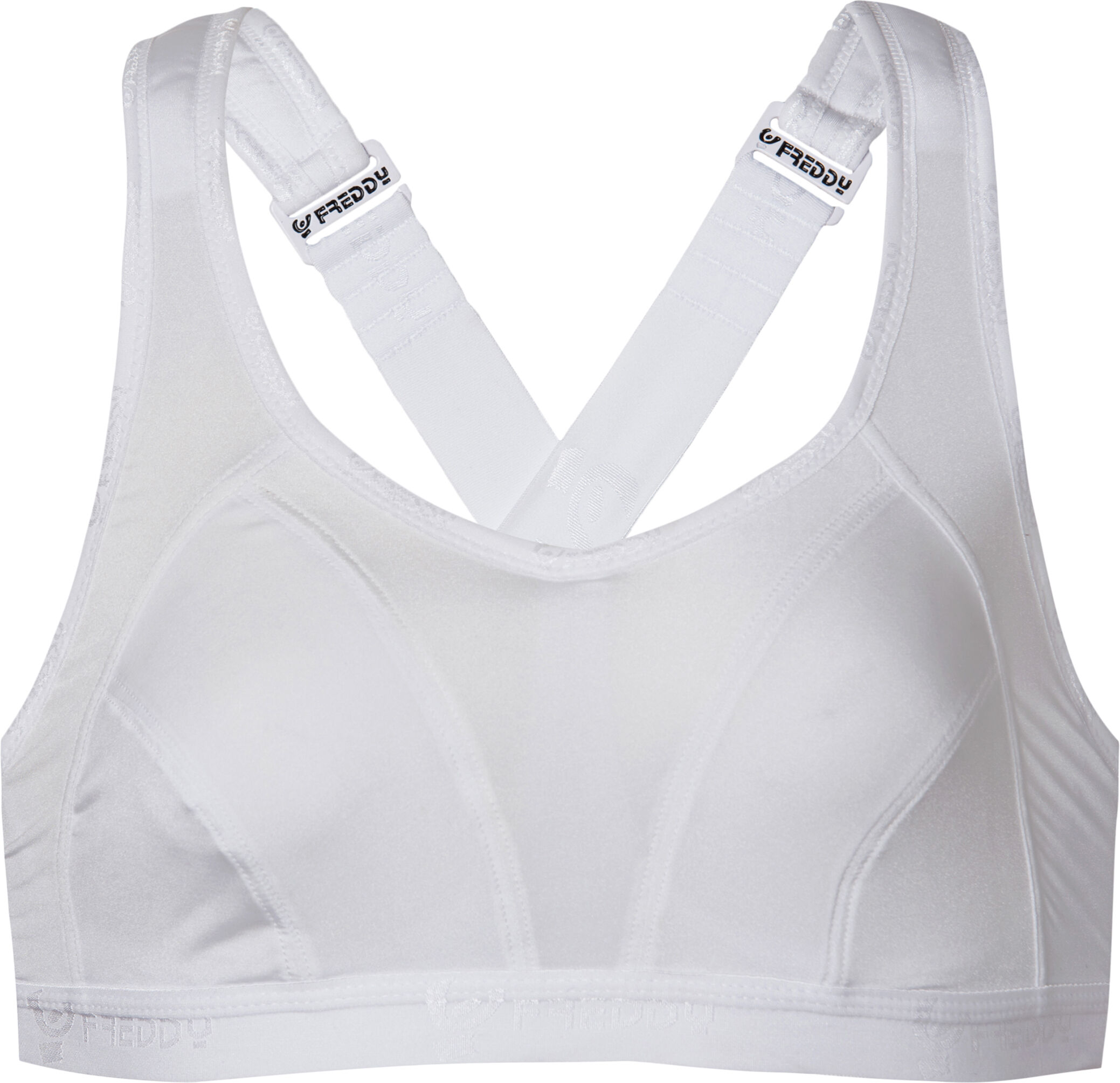 Freddy MEDIUM SUPPORT Reggiseno tecnico senza ferretto con tagli ergonomici, inserti elasticizzati White Donna Tg.1 32b