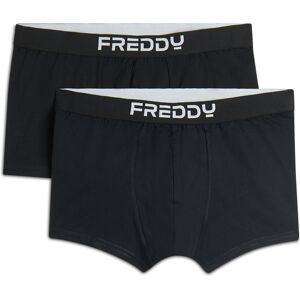 Freddy Pack 2 boxer uomo con elastico jacquard e logo a contrasto Nero Uomo Extra Large