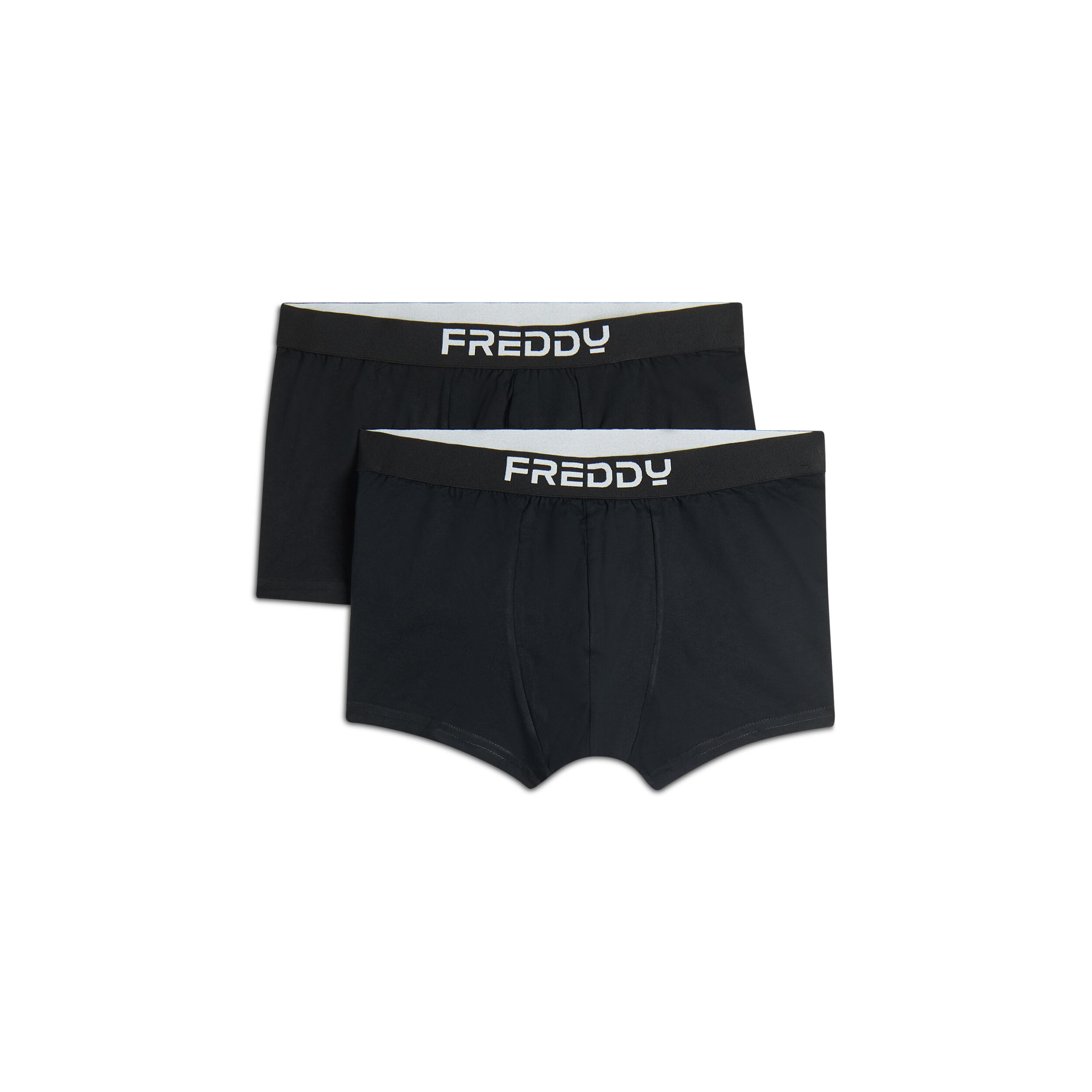 Freddy Pack 2 boxer uomo con elastico jacquard e logo a contrasto Nero Uomo Extra Large