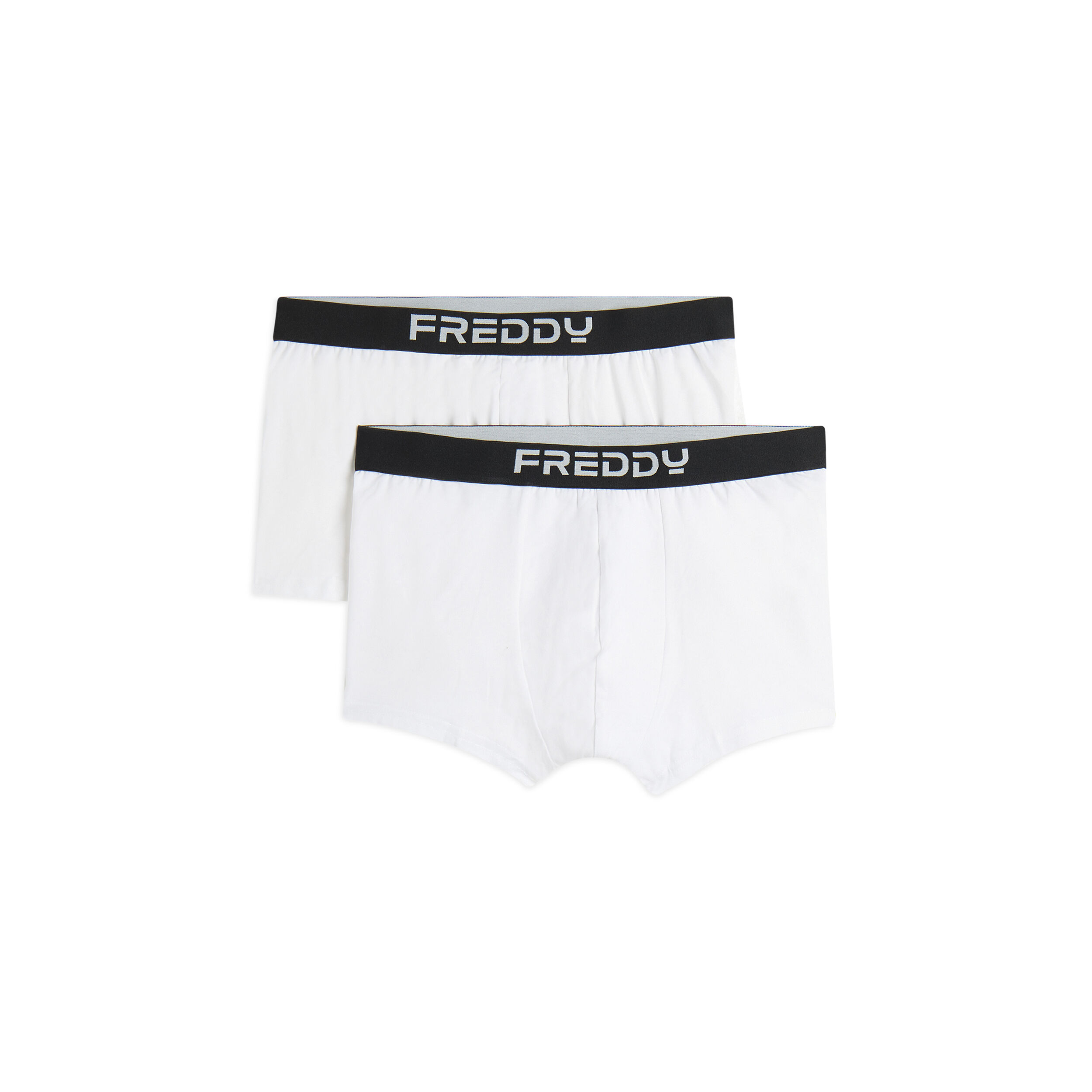 Freddy Pack 2 boxer uomo con elastico jacquard e logo a contrasto Bianco Uomo Extra Large