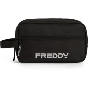 Freddy Beauty case grande con tasca esterna e logo argento Nero Donna Unica