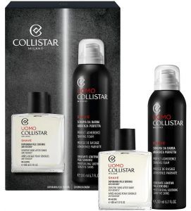 collistar uomo dopobarba pelli sensibili kit 100 ml, schiuma da barba 200 ml uomo