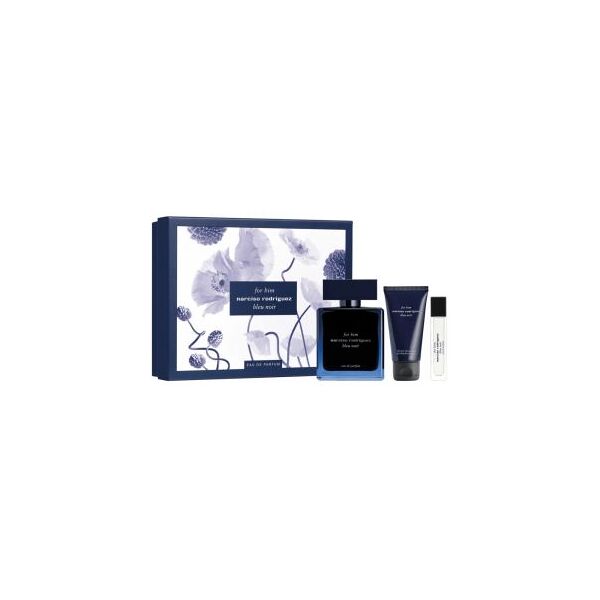 narciso rodriguez bleu noir for him confezione 100 ml, 10 ml edp + 50 ml gel doccia uomo