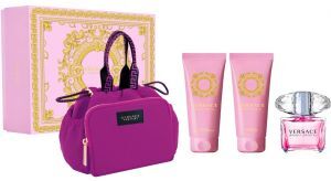 versace bright crystal cofanetto 90 ml, gel doccia 100ml + latte corpo 100ml + beauty-bag donna