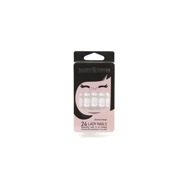 beauty & trends lady nails b&t pink glitter line art.6038