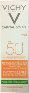 Vichy Linea Ideal Soleil Spf50+ Trattamento Opacizzante 3 In 1 Mat Viso 50 Ml