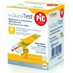 Pikdare Strisce Misurazione Glicemia Pic Glucotest 25 Pezzi