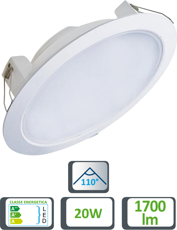 Life Faretto LED Slim da Incasso 20W - 1700 Lumen - CRI80   su Alimentatorishop.com Life Faretto LED Slim da Incasso 20W - 1700 Lumen - CRI80   su Alimentatorishop.com