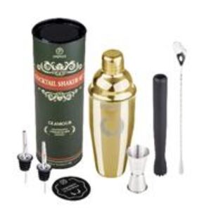 papuya premium oro cocktail shaker oro set barman professionale 750ml acciaio inox completo kit accessori
