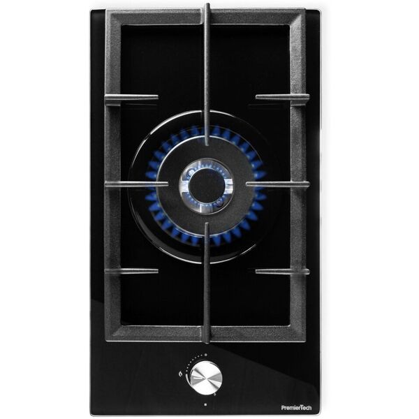 premiertech® <![cdata[premiertech pc301g piano cottura a gas 1 fuoco 30cm vetro nero 1 bruciatore griglie in ghisa]]>