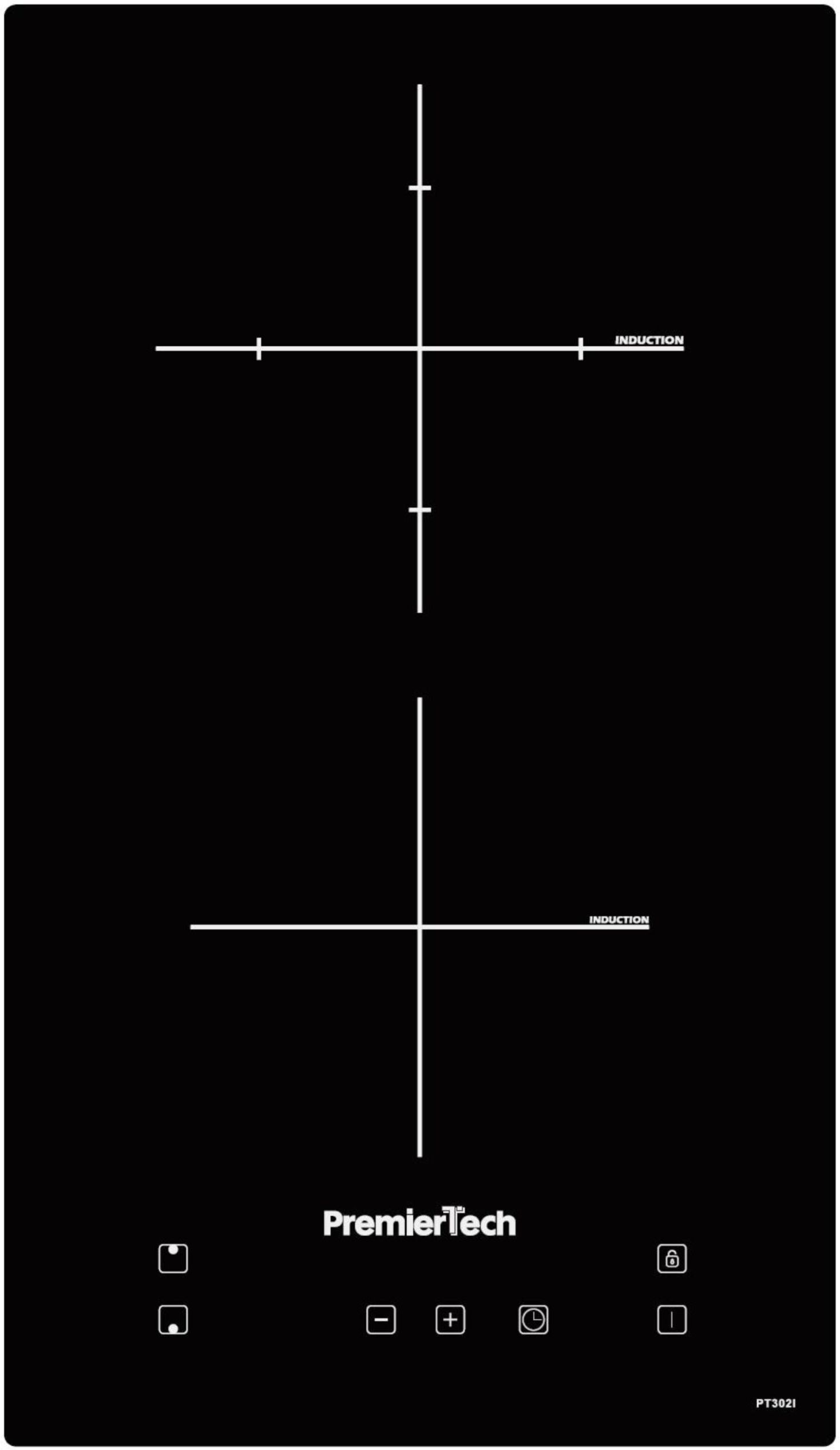 PremierTech® PT302I PremierTech Piano Cottura a Induzione 2 zone Timer & Lock
