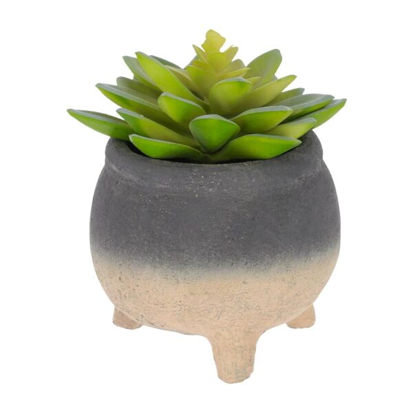 kave home pianta artificiale sedum lucidum in vaso in cemento