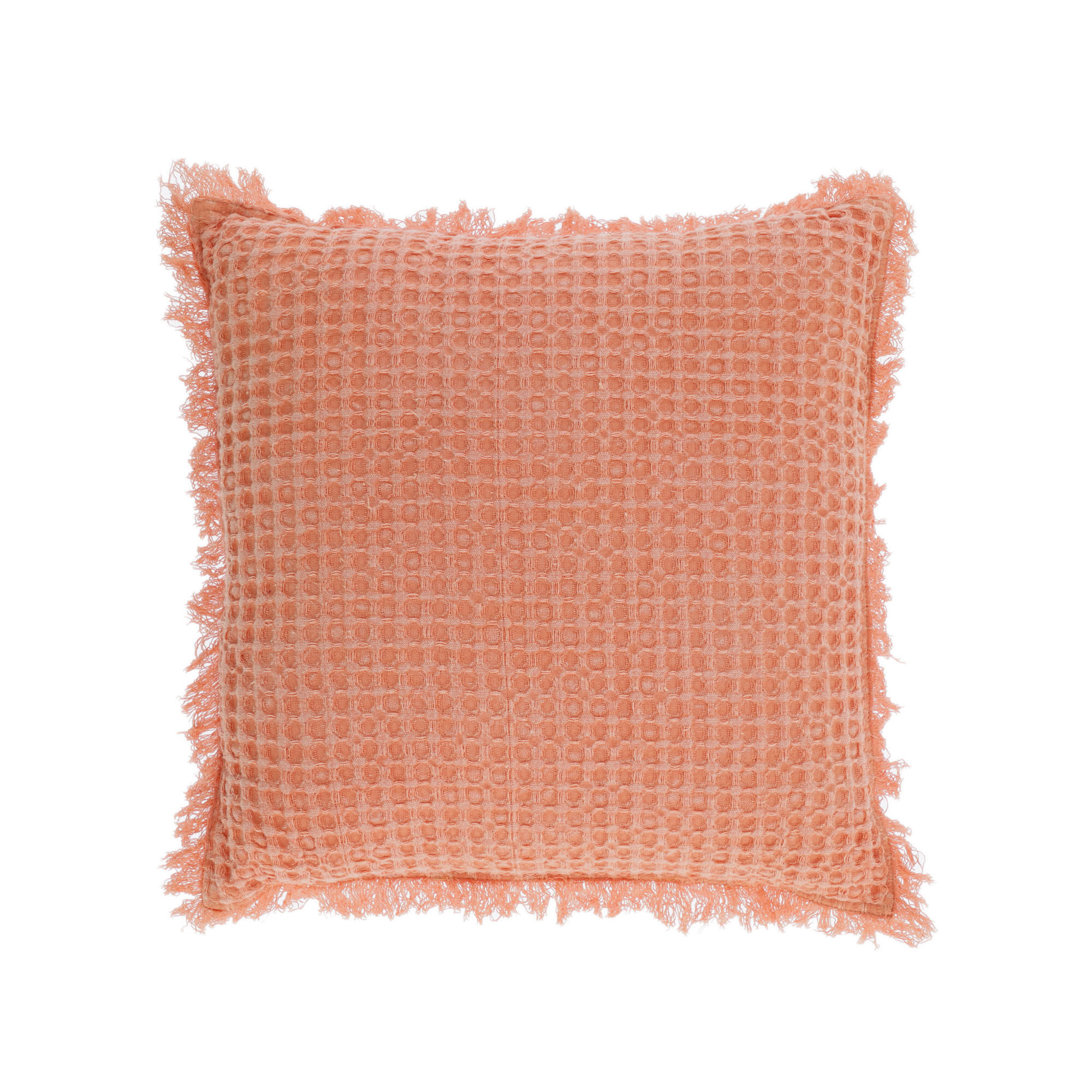 Kave Home Fodera per cuscino Shallow 100% cotone arancione 45 x 45 cm