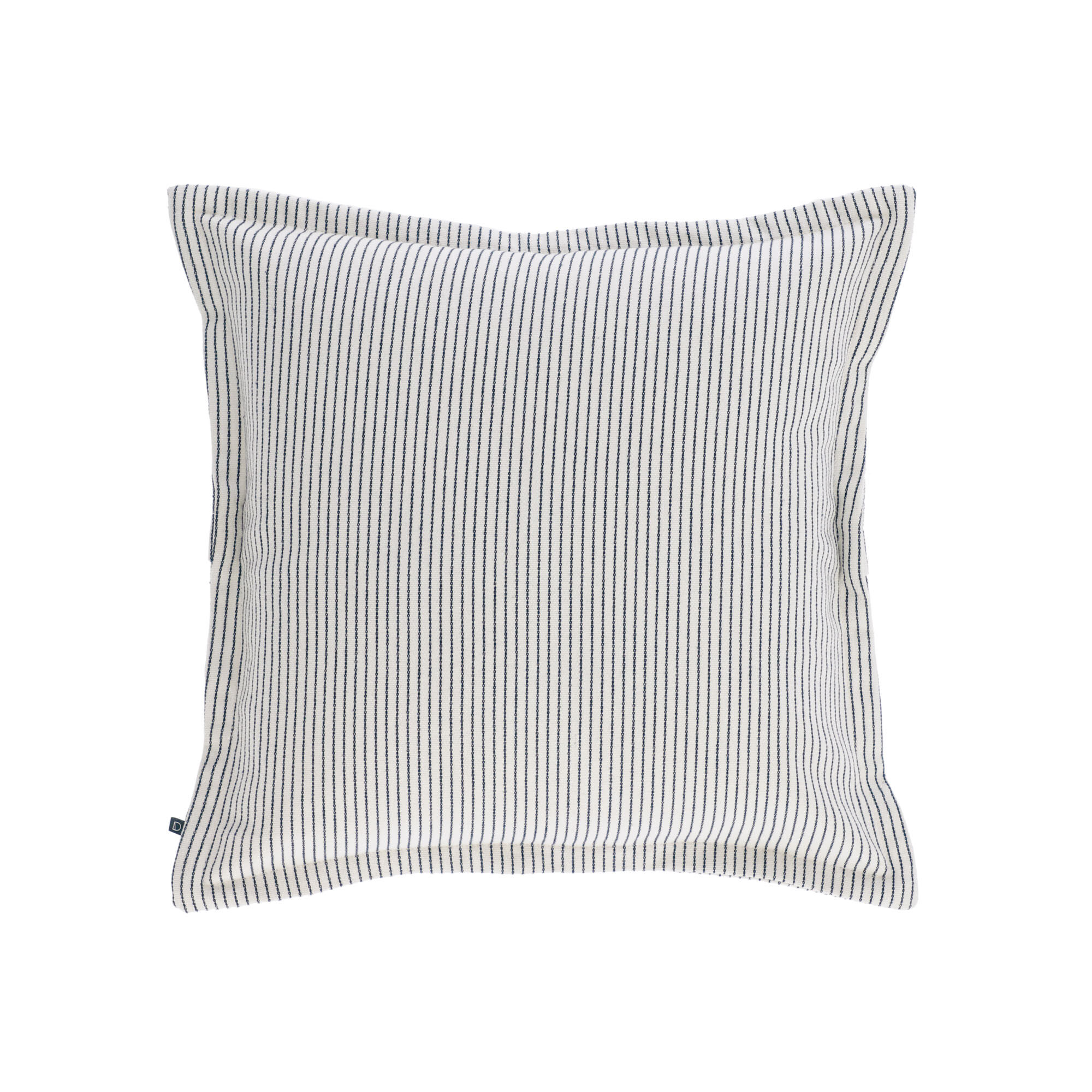 Kave Home Fodera per cuscino Aleria in cotone a righe grigio e bianco 45 x 45 cm